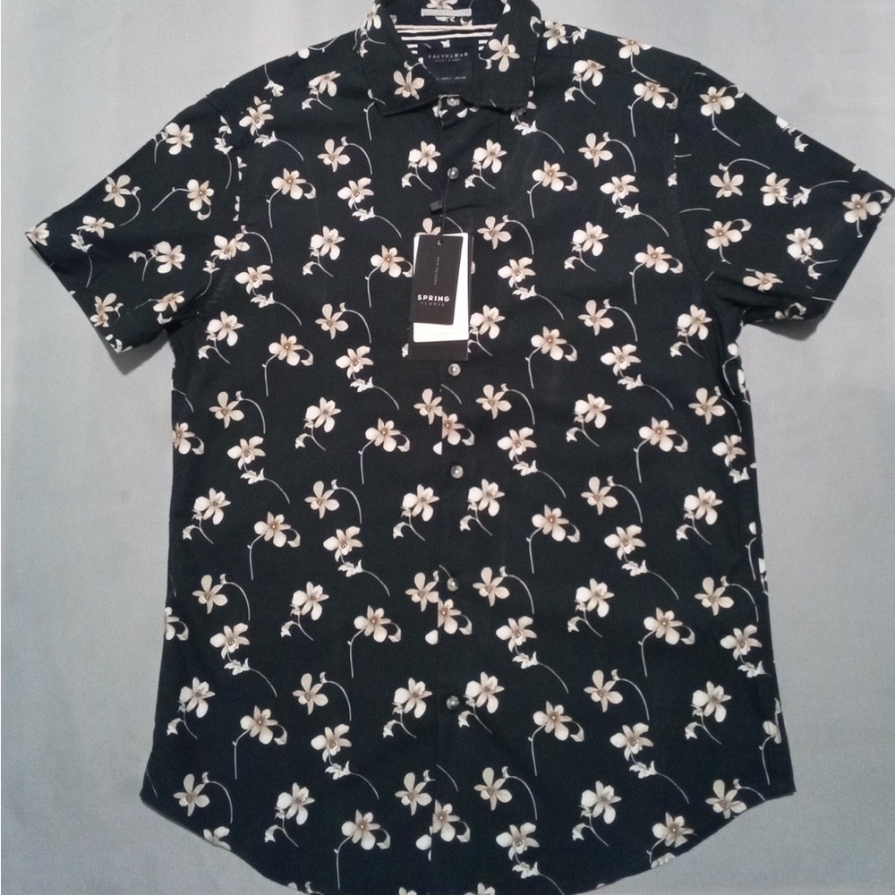 Black Floral Men's Casual Shirt